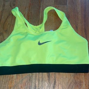 Neon green Nike sports bra